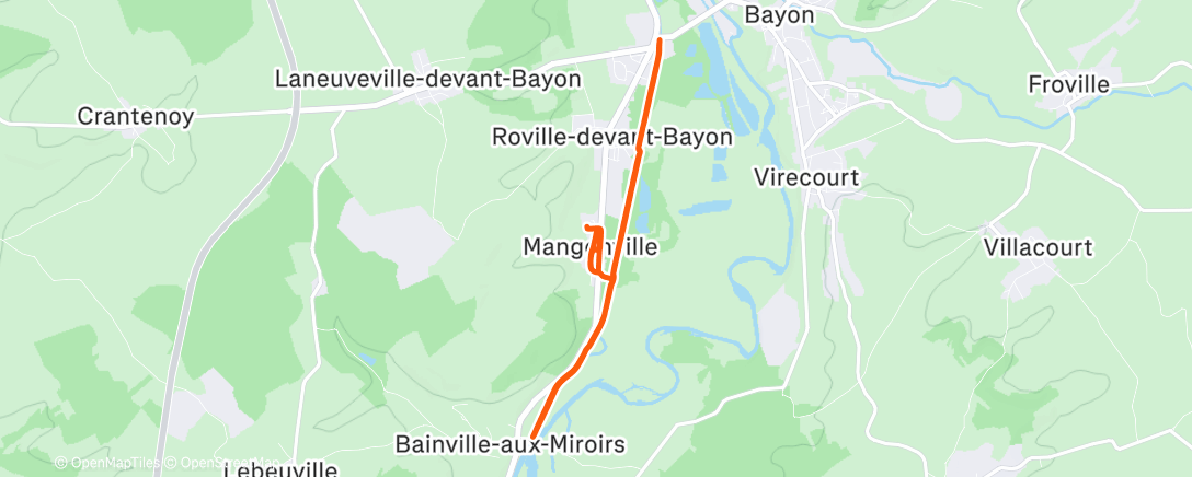 Карта физической активности (Course à pied dans l'après-midi)