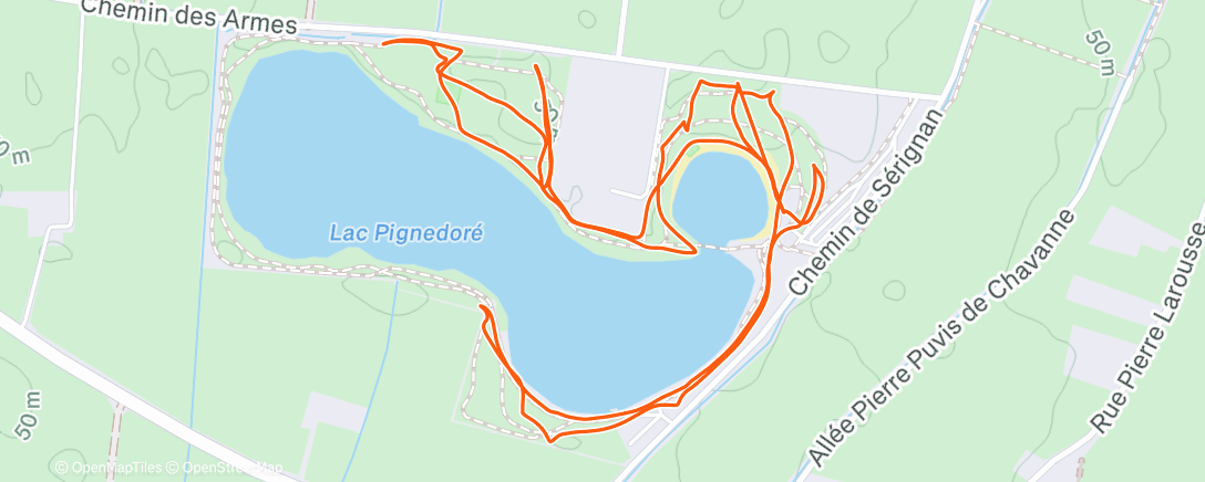 Map of the activity, Course à pied dans l'après-midi