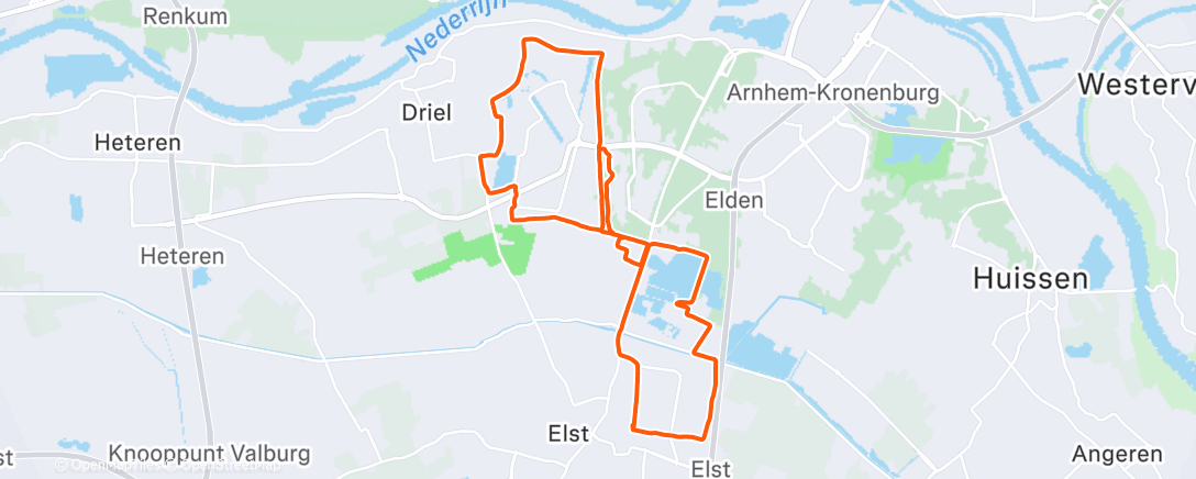 Map of the activity, “Ingekort” duurloopje