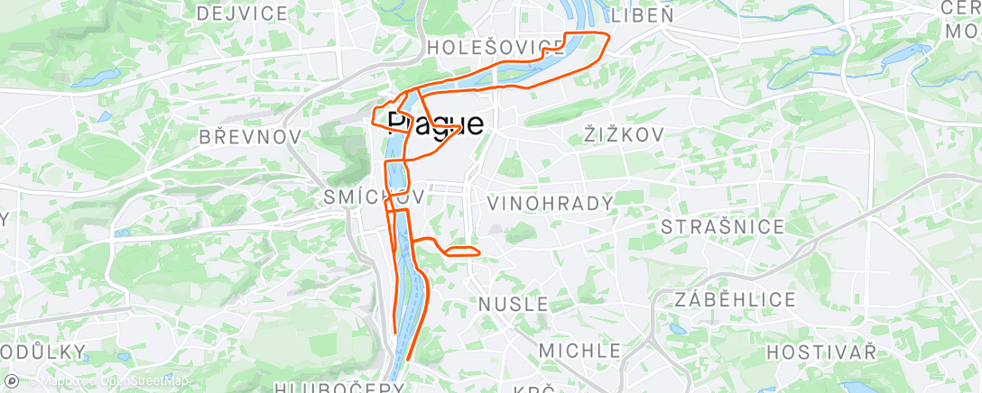 「Maraton Praha」活動的地圖