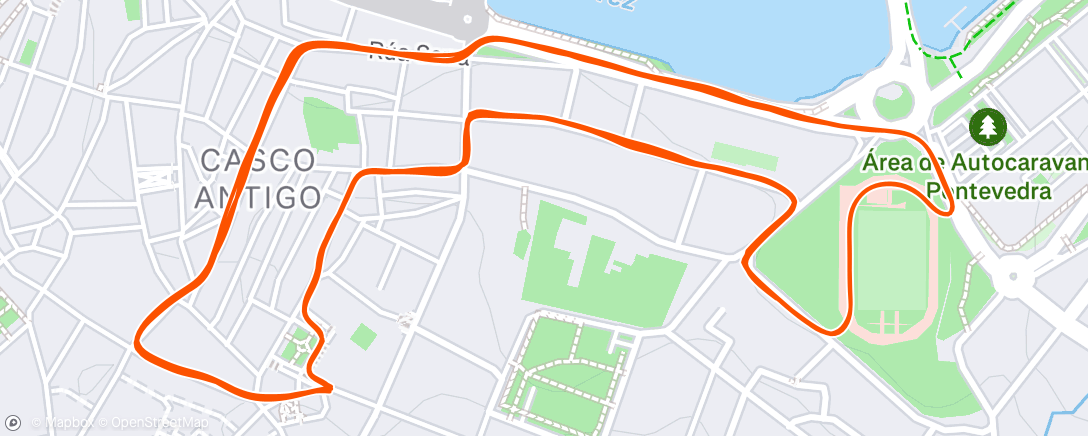 Map of the activity, Course à pied le matin