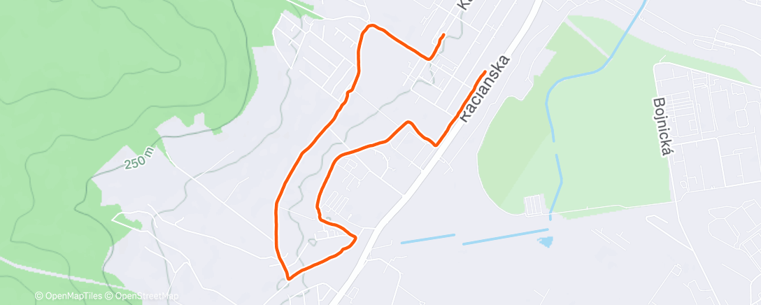 Map of the activity, Afternoon Run