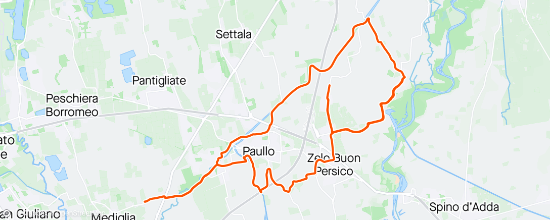 Mapa da atividade, Sessione di gravel biking mattutina - Fanghi