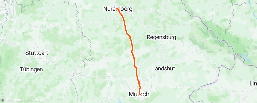 「Nürnberg -> München」活動的地圖