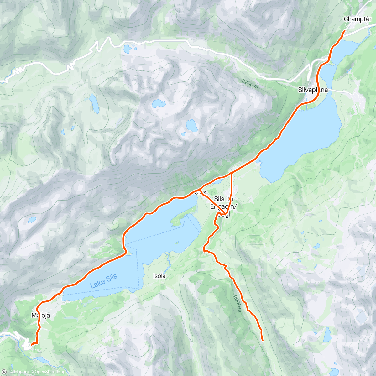 Map of the activity, Maloja / Val Fex