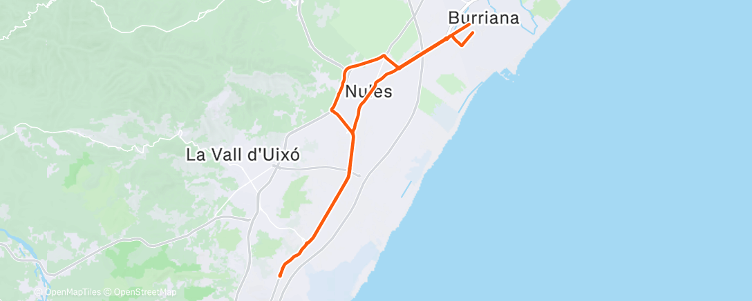 Map of the activity, Bicicleta por la tarde