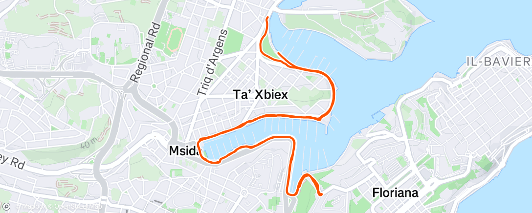 Map of the activity, Morning Run
