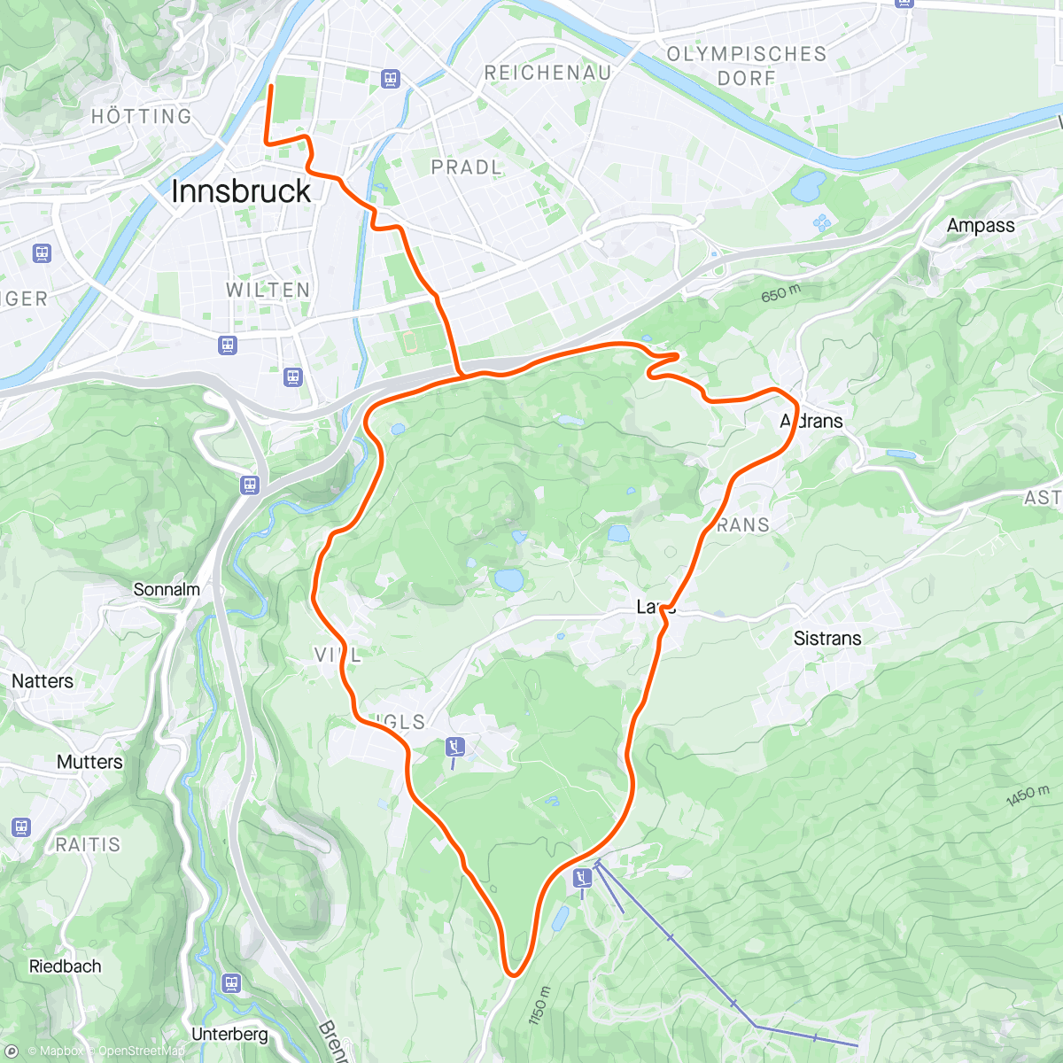 Mapa da atividade, Zwift - Halvfems in Innsbruck