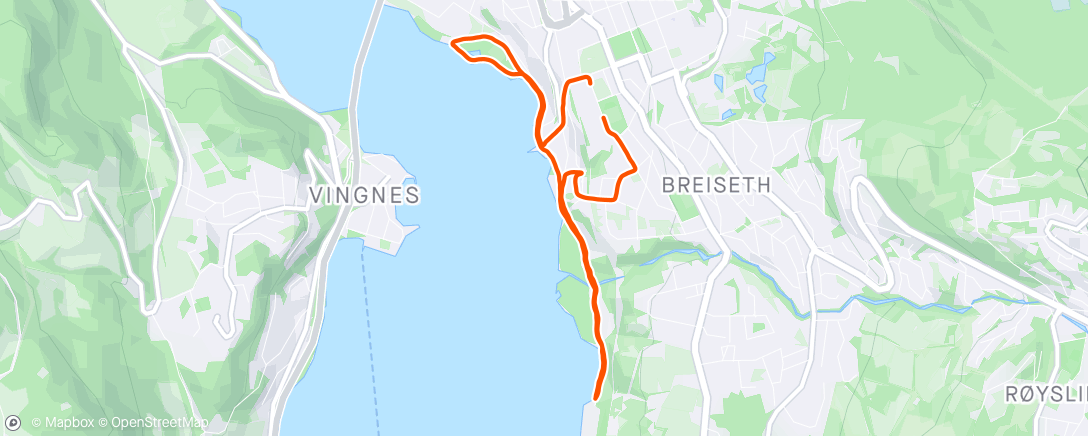 Map of the activity, Løpetur