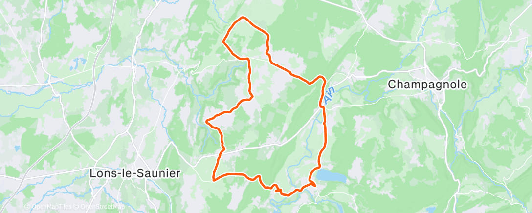 Map of the activity, Sortie vélo le midi