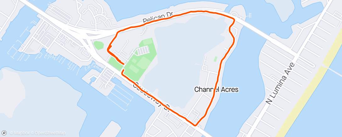 Map of the activity, Afternoon Run