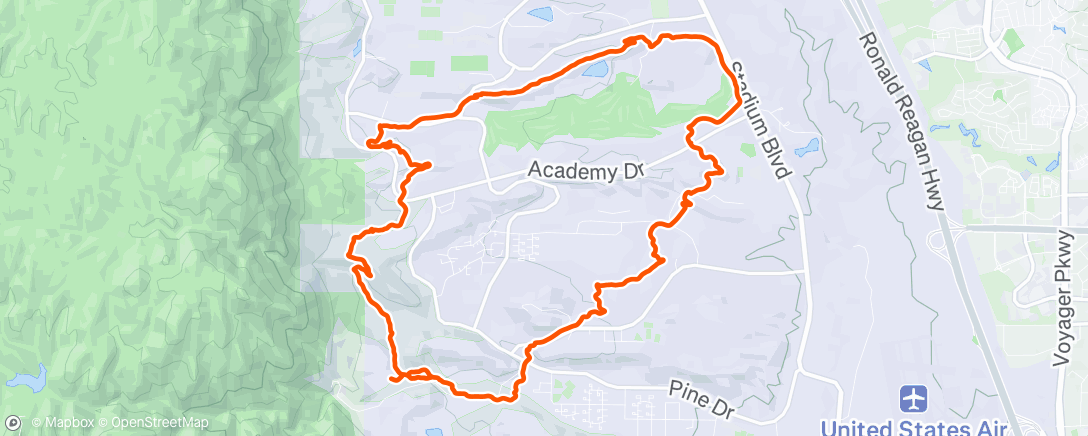 Map of the activity, USAF Academy - Falcon Trail