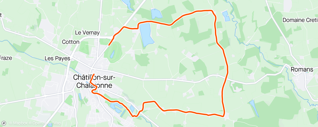 Map of the activity, 10 km BRESSE DOMBES