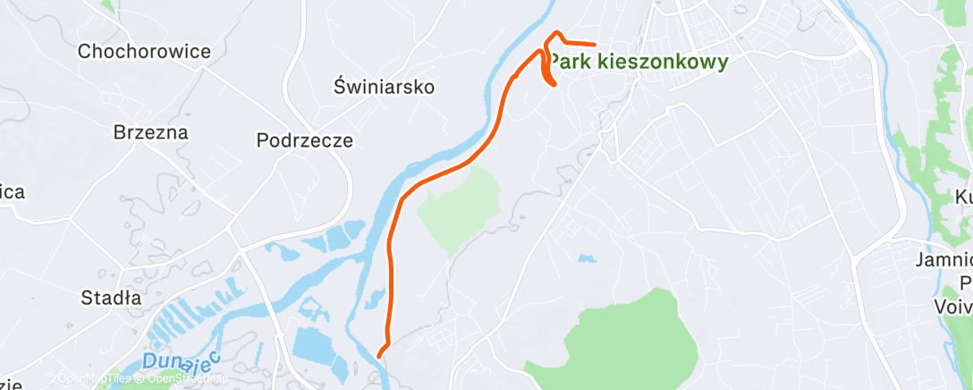 Map of the activity, Afternoon Run