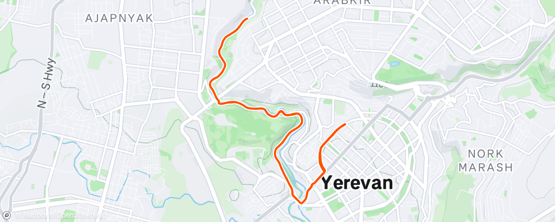 Map of the activity, Утренний забег