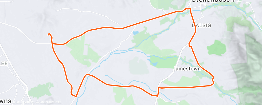 Map of the activity, Cycling