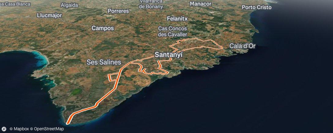 Map of the activity, Bicicleta de montaña por la tarde