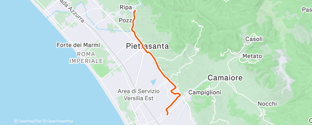 Map of the activity, Lunch Run