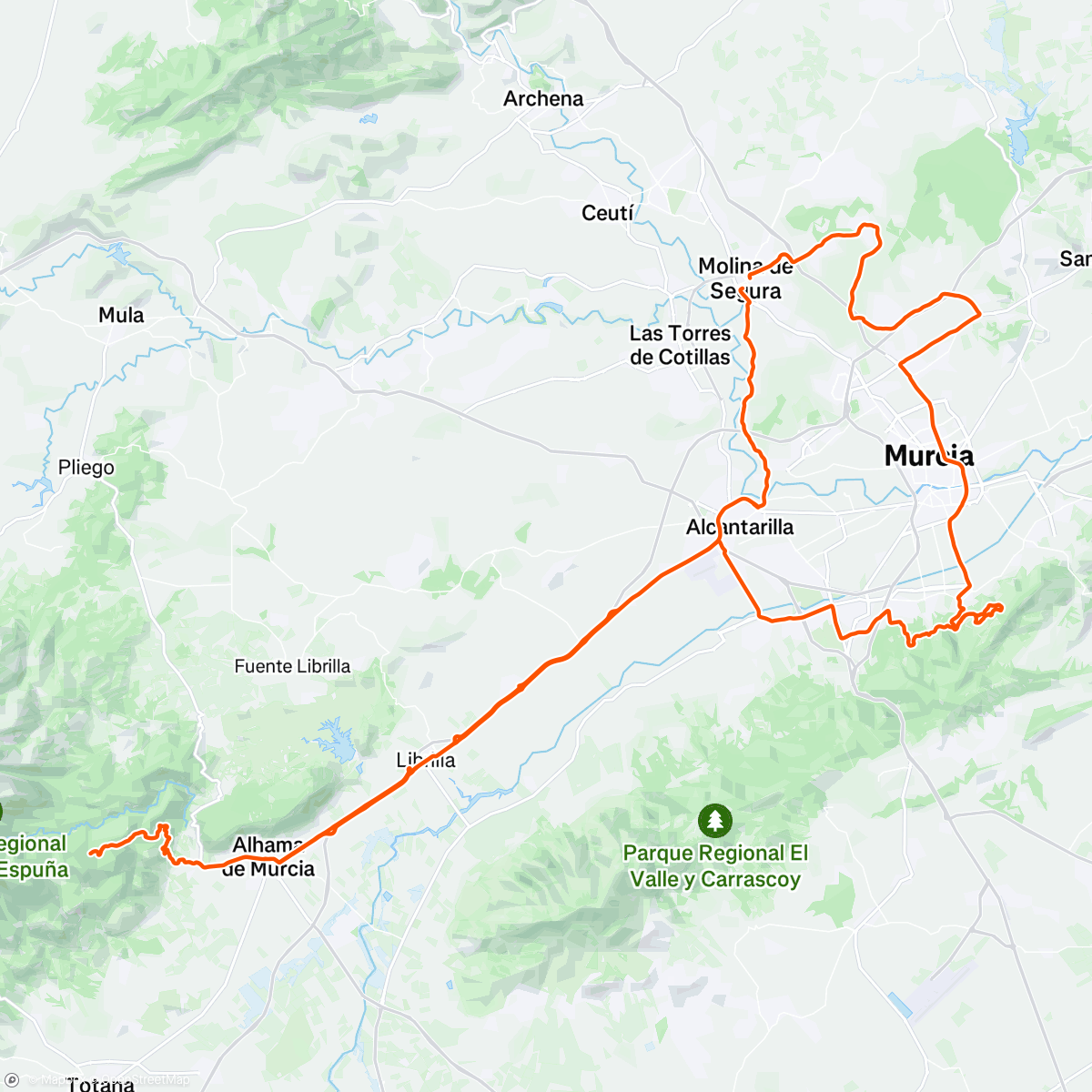 Map of the activity, Bicicleta matutina