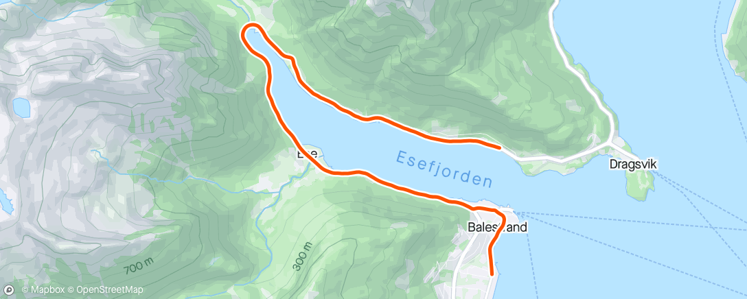 Map of the activity, Esefjorden rundt