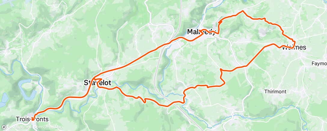 Map of the activity, Lunch Ride