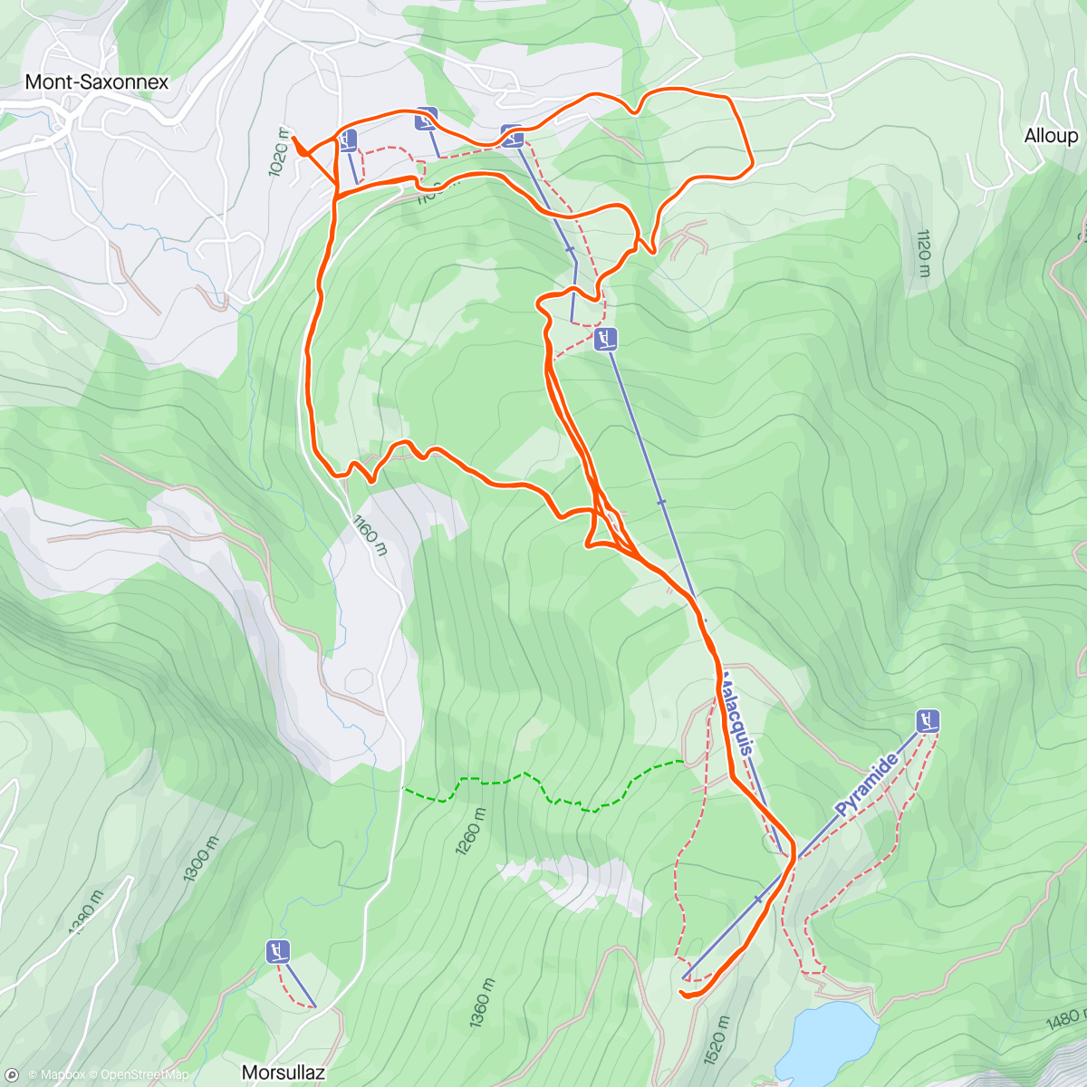 Map of the activity, Lac béni x 4