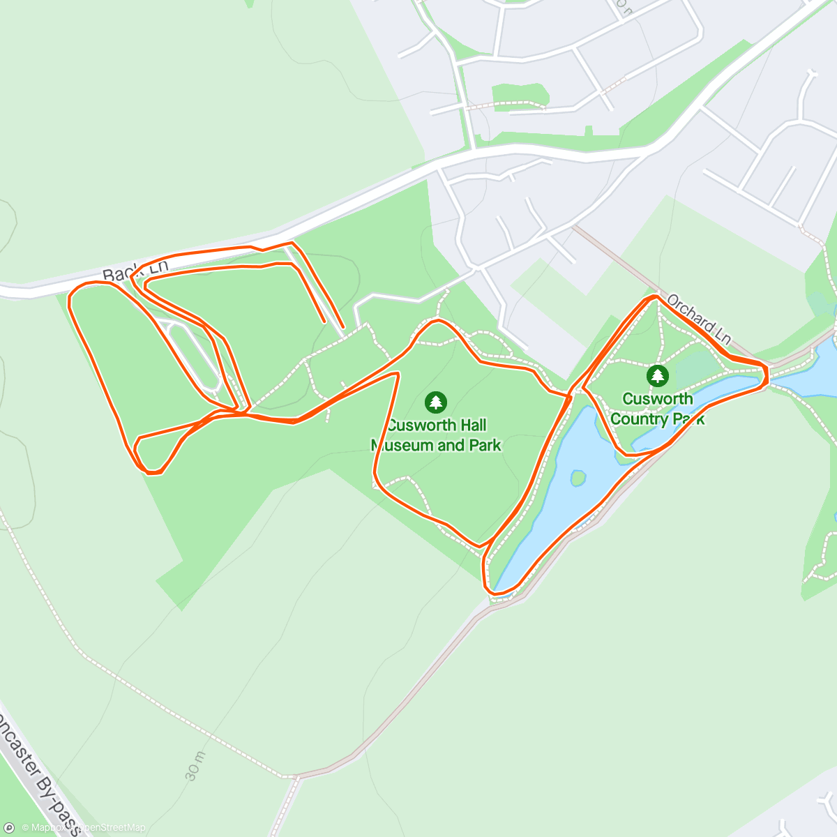 Map of the activity, Park Run #19 Cusworth