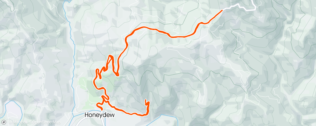 Map of the activity, Honeydew Hill Climb + +
