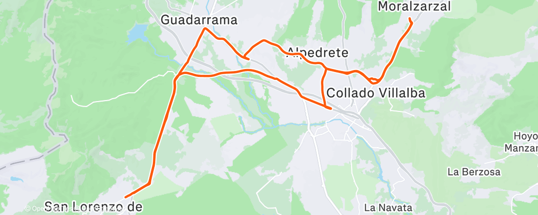 Map of the activity, Bicicleta por la tarde