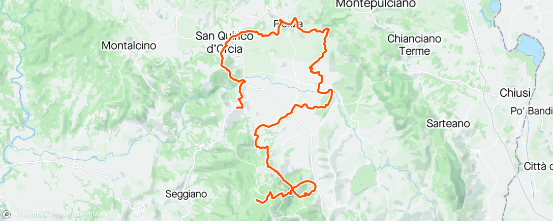 Map of the activity, Tuscany Crossing 100K - DNF