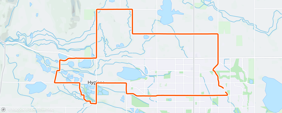 Map of the activity, Evening Ride