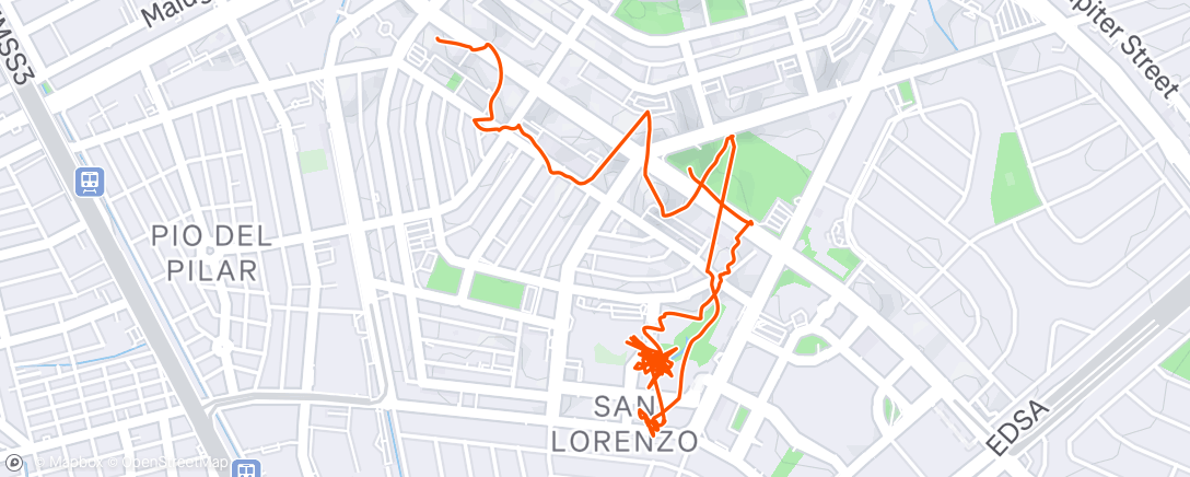 Map of the activity, Evening Walk