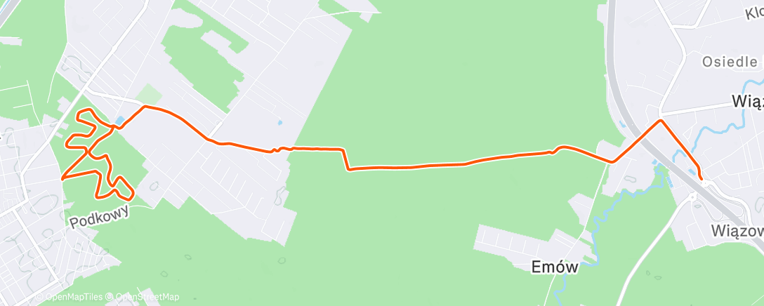 Map of the activity, Z Wiązowny na Falenicę i półtora kółeczka WF’u 🏃‍♂️🎄🌲