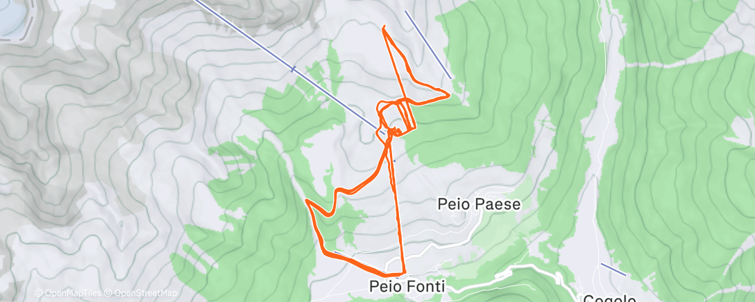 Map of the activity, Pejo Val di Sole Day II