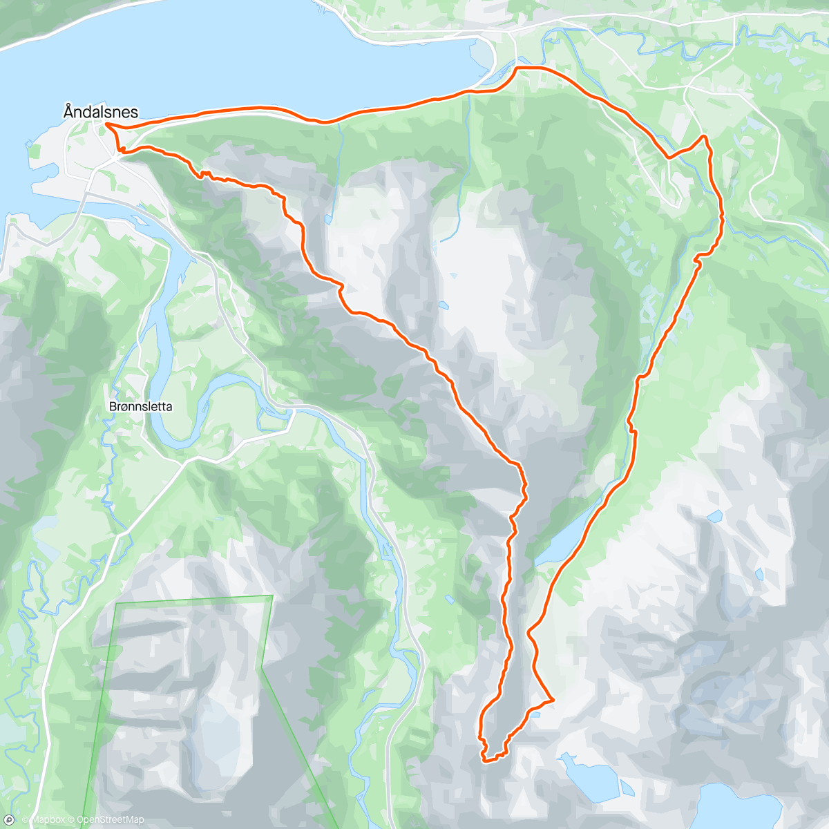 Map of the activity, Romsdalseggen extended