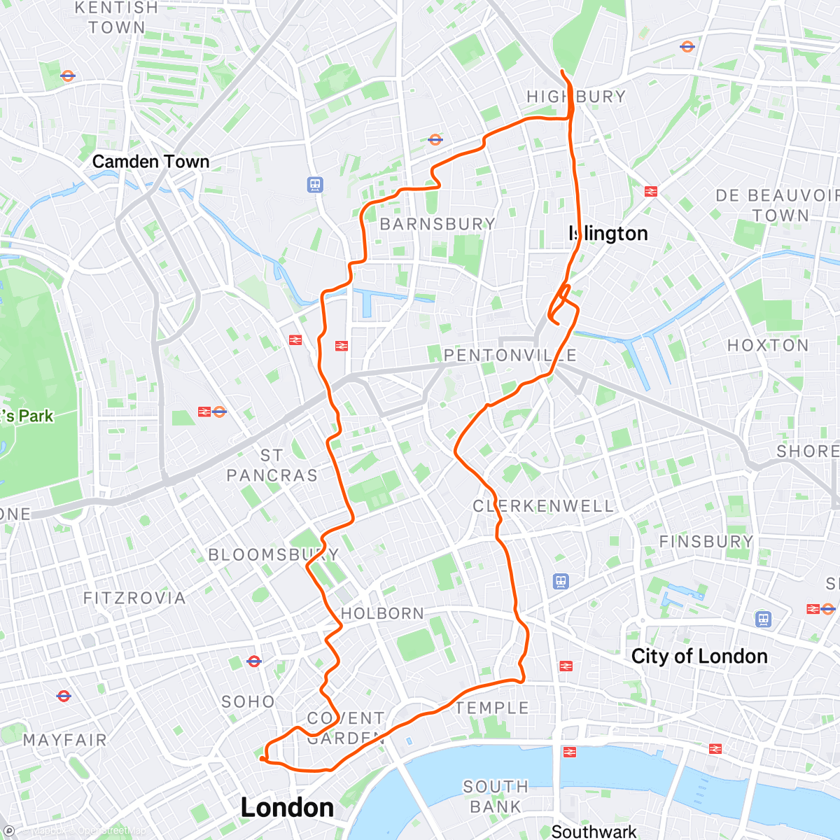 Map of the activity, Father’s Day Run