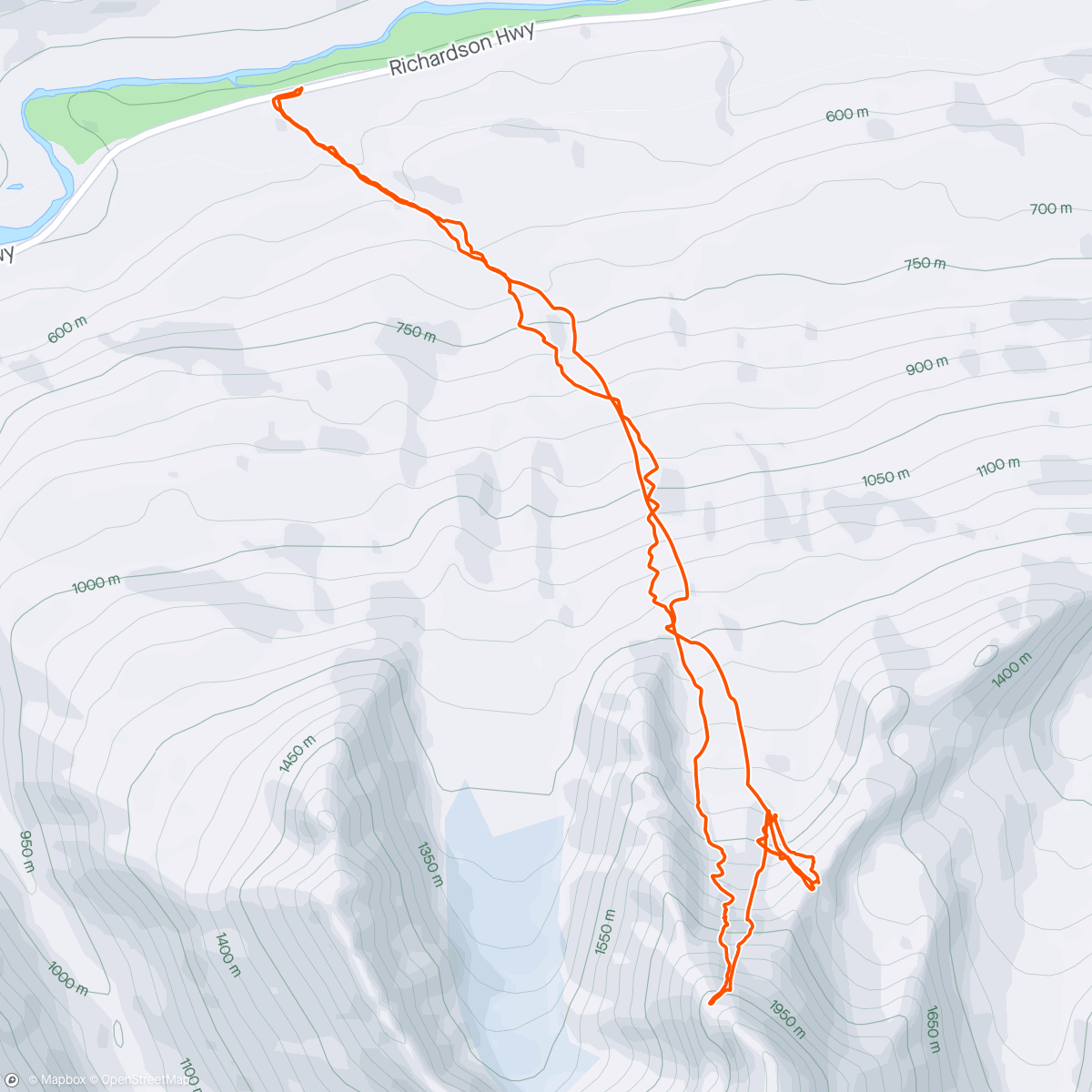 Map of the activity, Thompson pass remains steep and deep