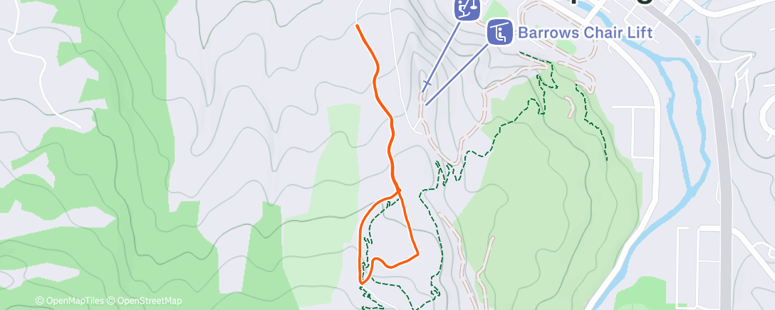 Map of the activity, NYE fireworks from Steamboat  Mountain