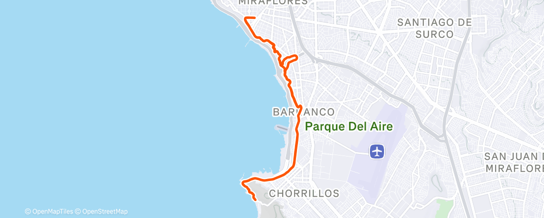 Map of the activity, Carrera por la mañana