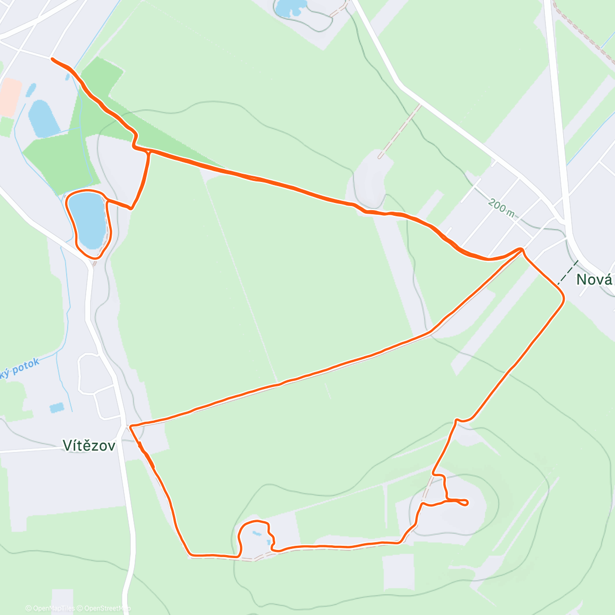 Map of the activity, Afternoon Run