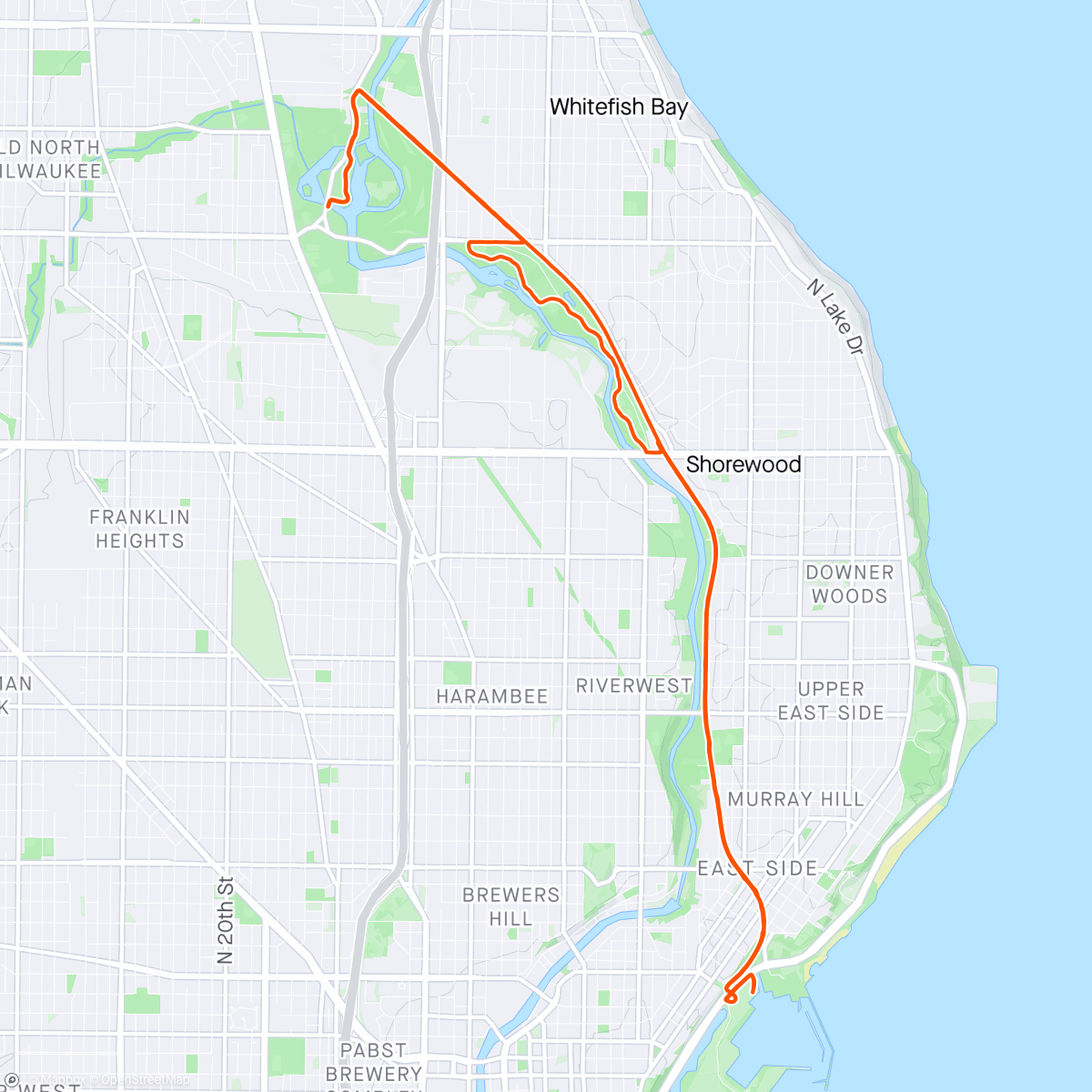 Map of the activity, Brew City Half Marathon