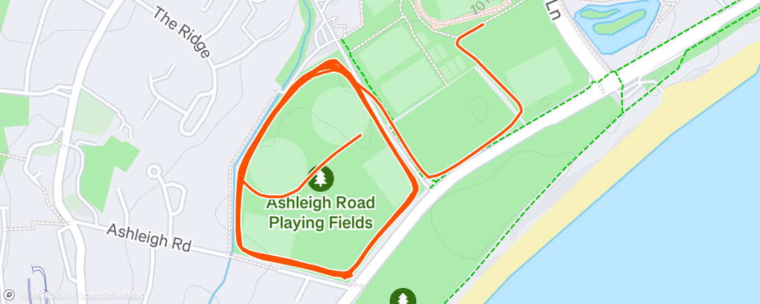 Map of the activity, Varied intervals on grass