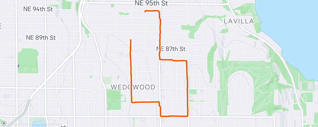 Map of the activity, Afternoon Run