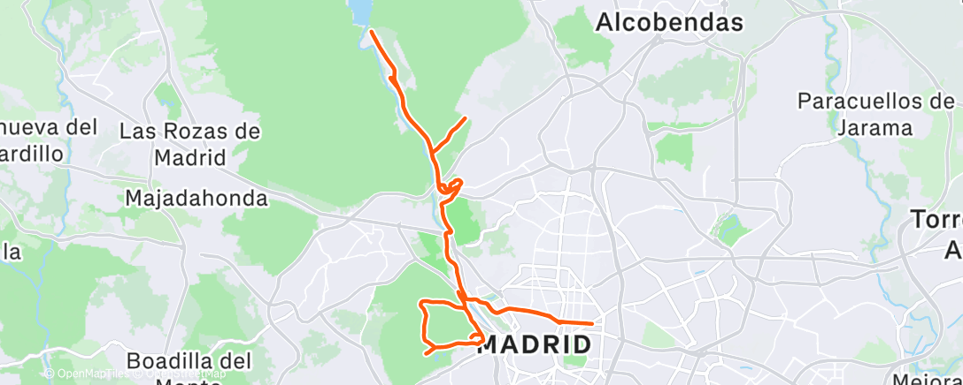 Map of the activity, Bicicleta por la mañana