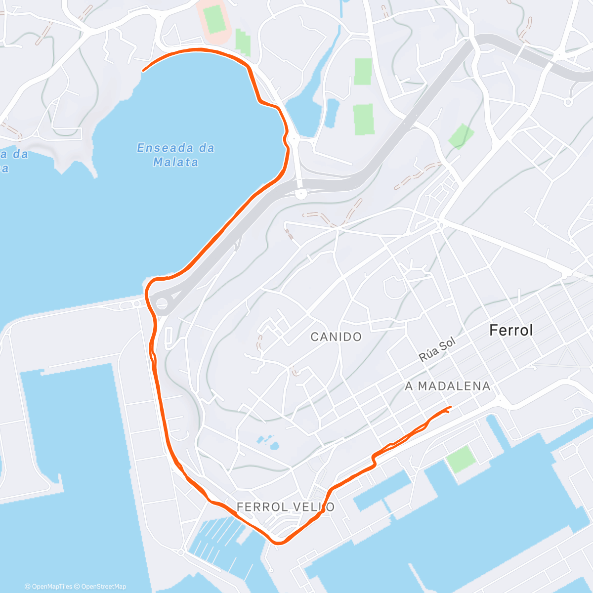 Map of the activity, Carrera de tarde