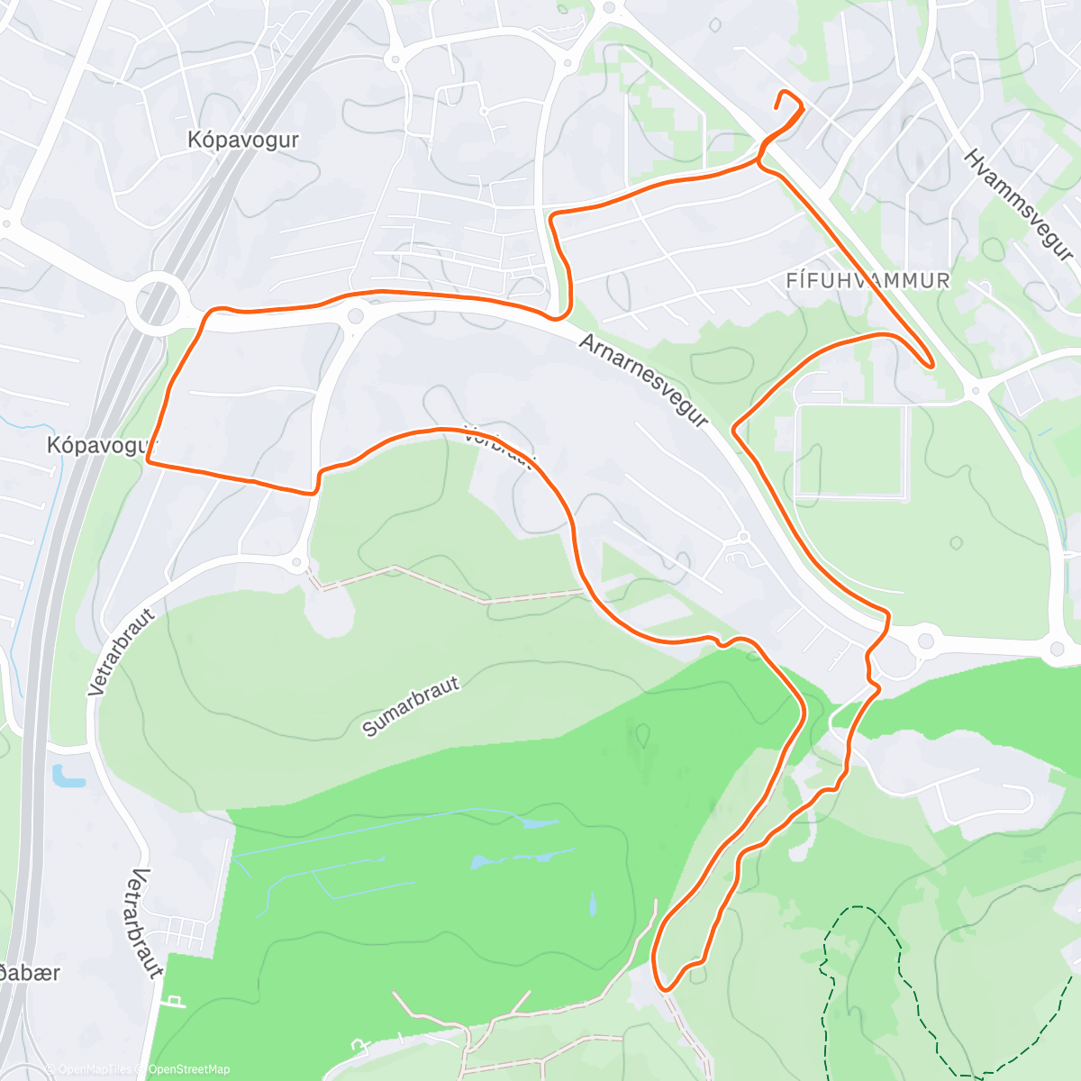 Map of the activity, Lunch Trail Run