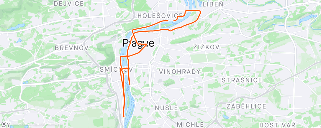 Map of the activity, Prag Halbmarathon