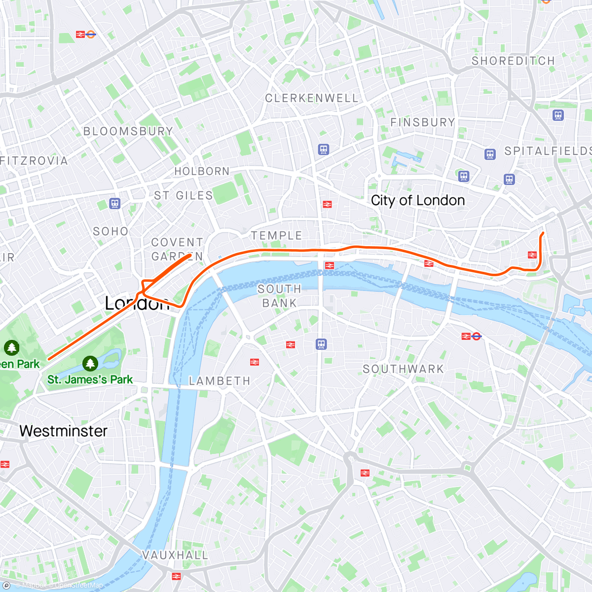 Map of the activity, Zwift - Group Workout: Brighton Marathon Training (E) on Greater London Flat in London