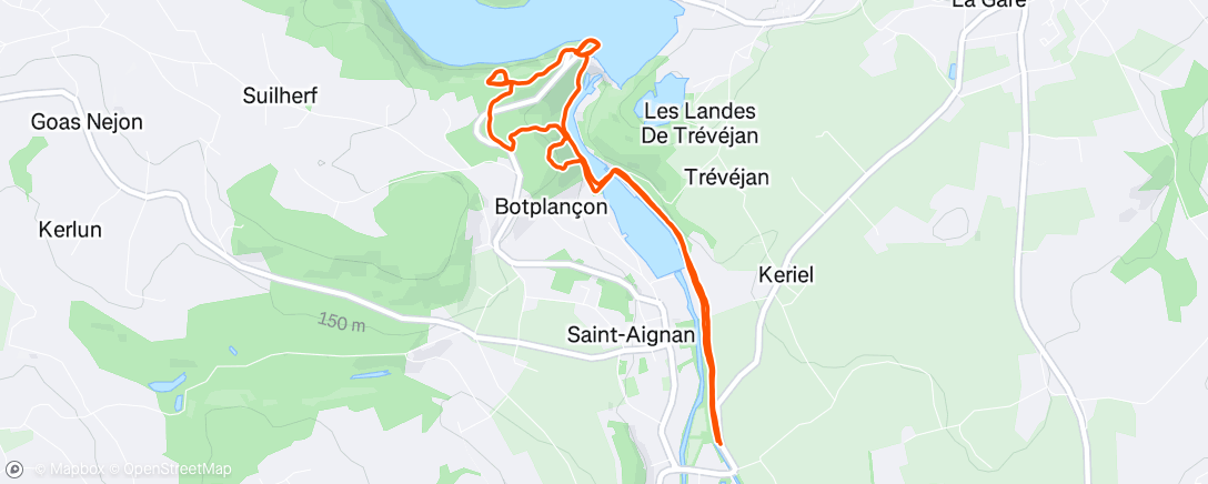 Map of the activity, Trail en soirée