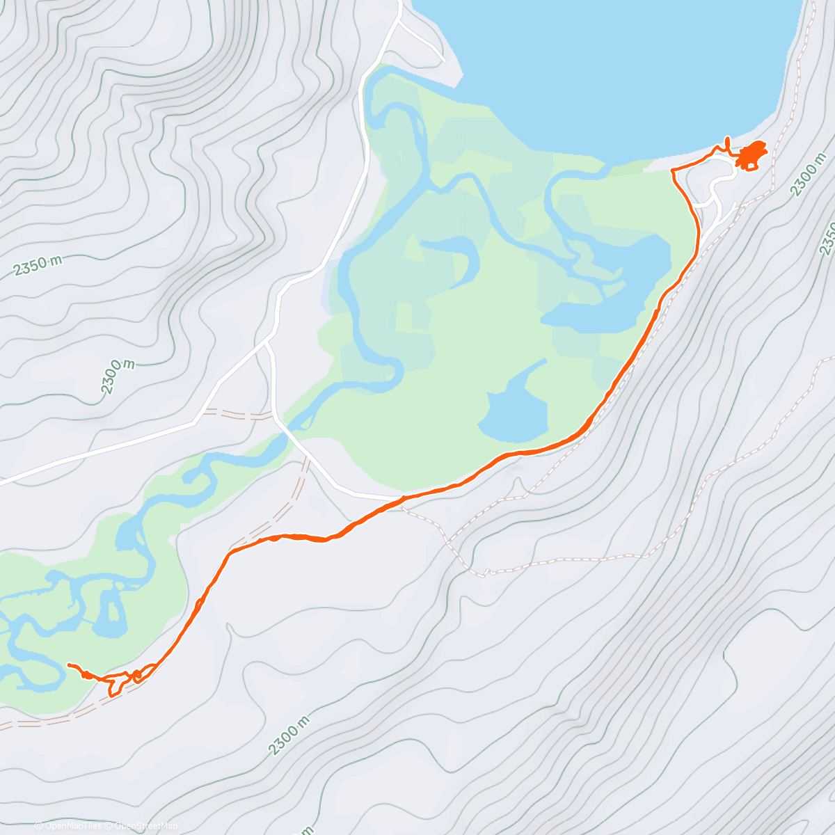 Map of the activity, Up canyon